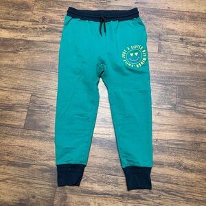 Teal capri Joggers smiley face